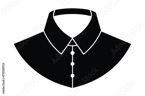priest collar vector icon silhouette