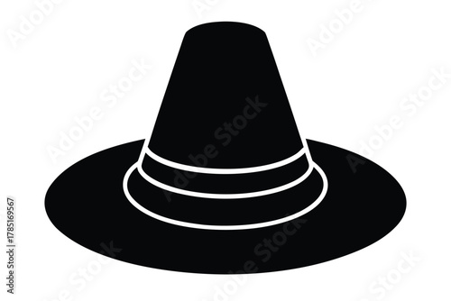 pilgrim hat vector icon silhouette