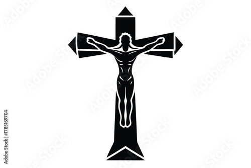 crucifix vector icon silhouette