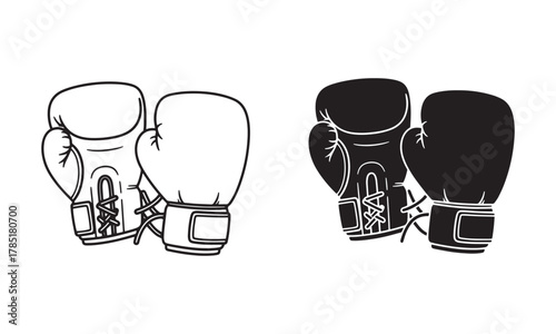 Boxing Gloves Icons. Ideal for sports, gyms, boxing events, athletic Vector