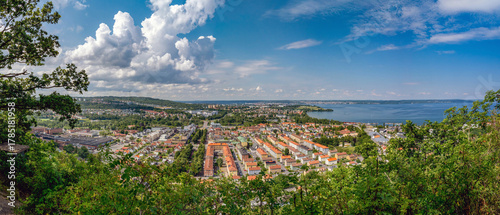 Jonkoping city panorama overlooking Vattern lake