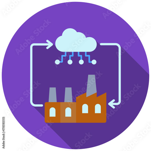 Internet Of Things Icon, Rounded Mini Illustration Relate To Industry 4-0. Use For Modern Concept, Ui, Ux Web And App Development.