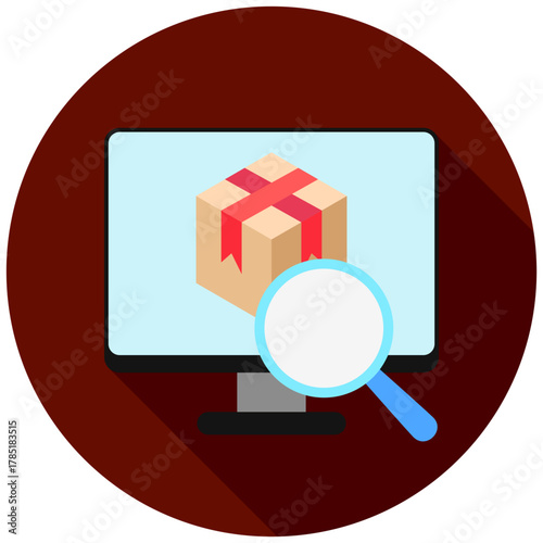 Inspection Icon, Rounded Mini Illustration Relate To Industry 4-0. Use For Modern Concept, Ui, Ux Web And App Development.