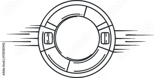 Outline vector illustration of a lifebuoy symbolizing safety and rescue for water-related activities