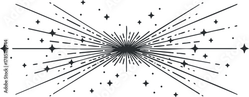 Dynamic burst vector illustration featuring abstract lines and stars, perfect for celebration and creative design projects