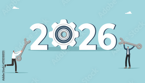 Preventing problems from arising in the new year, leadership skills to analyze or optimize work for future success, technical support or service in unexpected situations, men turn the gear in 2026.
