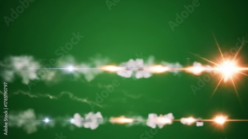 Explosive gunfire simulation with realistic muzzle flashes and smoke trails, perfect for action games or military training visuals with dynamic weaponry effects