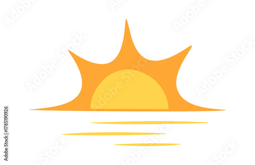 Sun on horizon sunset sunrise