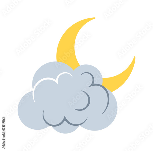 Cloudy night weather condition symbol
