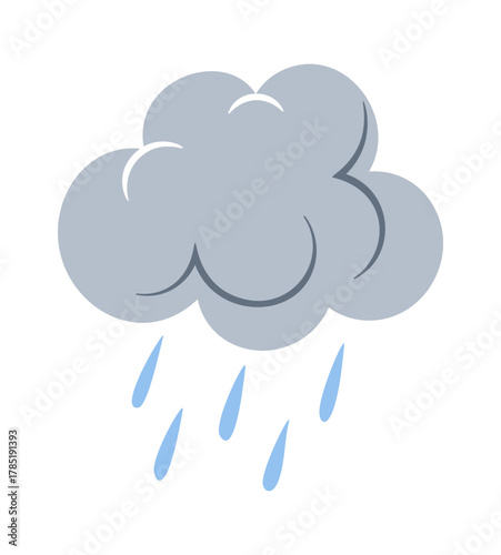 Rainy weather symbol cloud drops