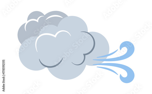 Windy cloudy weather meteorological symbol