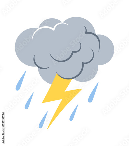 Thunderstorm with rain shower element