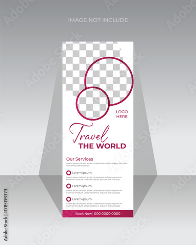 Travel vacation roll up banner design