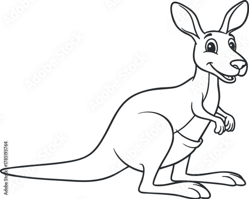 Playful cartoon vector illustration of a kangaroo character, ideal for children's education and wildlife-themed designs