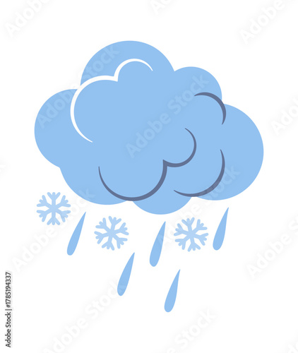 Wet snow with rain element