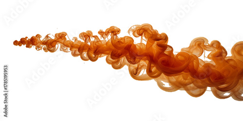 Transparent orange smoke cloud isolated . 
Vibrant orange smoke cloud on transparent background, mockup template ideal for digital compositions