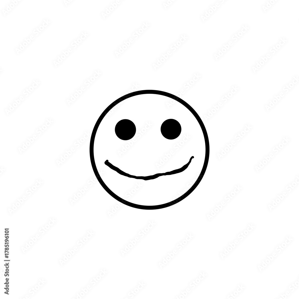 Fototapeta premium Simple Outline Graphic of a Happy Face