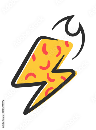 Cute thunderbolt strike hand drawn