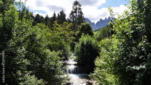 A beautiful stream in the Dolomites, Val di Funes, Italy