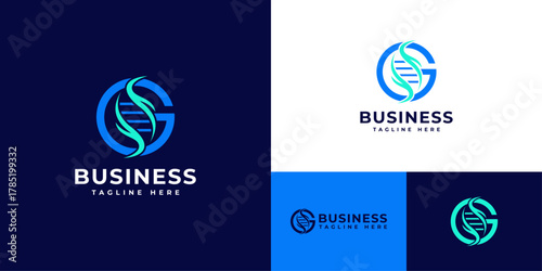 Letter G and DNA Logo – Modern Genetic Monogram Design Symbolizing Innovation, Science, and Biotechnology