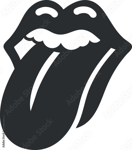 Stylized vector illustration of a playful tongue and mouth design for creative projects and digital expressions