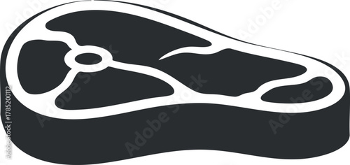 Stylized vector illustration of a steak, suitable for food branding, restaurant menus, and culinary design projects