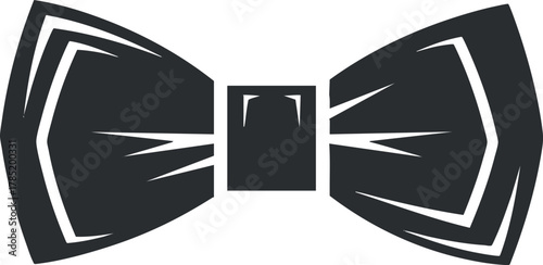 Stylish black vector illustration of a bowtie, perfect for fashion branding, event design, or formal attire concepts