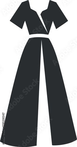 Elegant minimalist vector illustration of a formal dress designed for fashion branding and apparel concepts