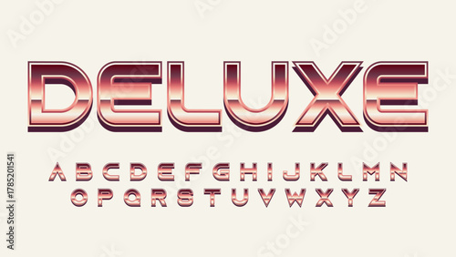 Cooper metallic bright 3d isolated letters