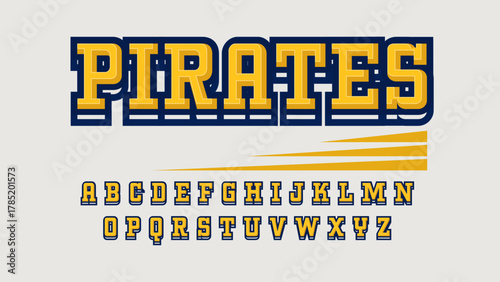 Yellow slab modern font for sports team logo typography