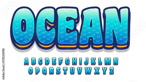 blue and yellow wave cartoon typography