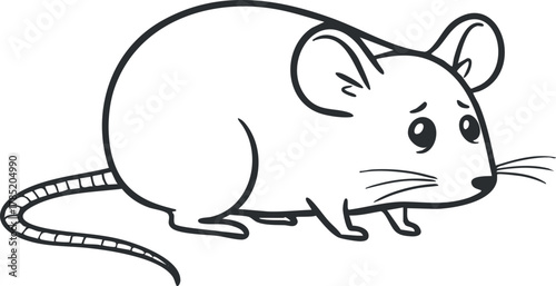 Cute cartoon vector illustration of a mouse character, perfect for educational projects, children’s books, and playful designs