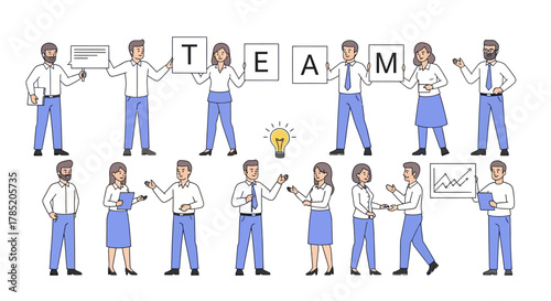 Team of diverse professionals collaborating on project success and teamwork.