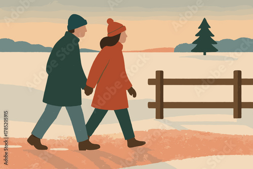 Wooden from warm illustration icon no geometric red speech stroll natural winter