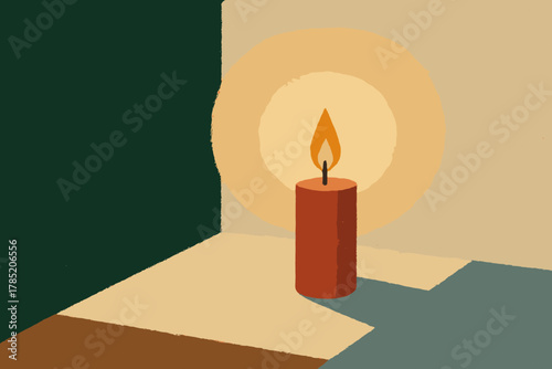 Vector composition elegance green letters candlelight icon brown no any warm soft