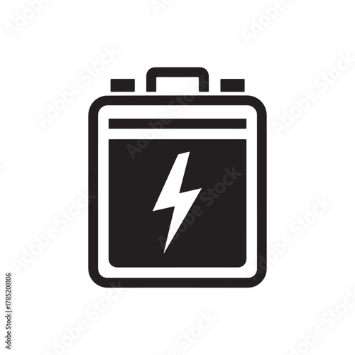 Car Battery Icon – Power Energy Symbol, Automotive Battery Silhouette Vector