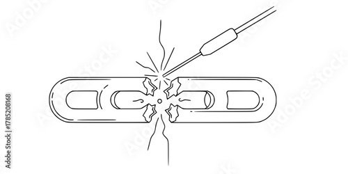 Supply Chain Broken Link Resilience Repair Line Art Vector