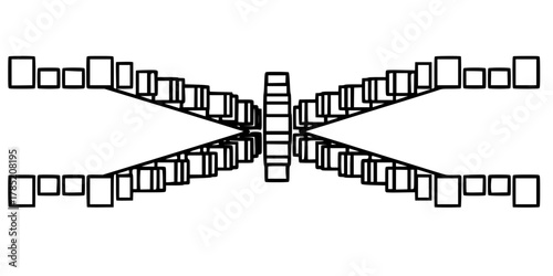 Dual Sourcing Strategy Intermodal Flat Vector Diagram