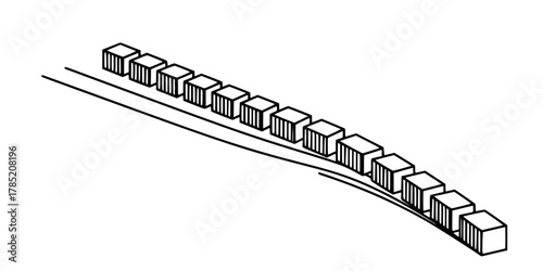 Dual Sourcing Strategy Intermodal Flat Vector Diagram