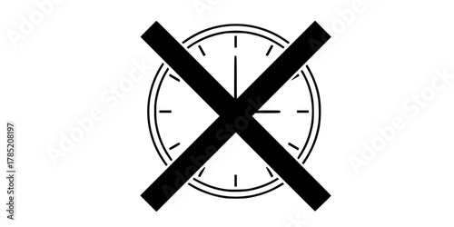 Shipping Delay Blockade Timepiece Minimalist Line Art Vector