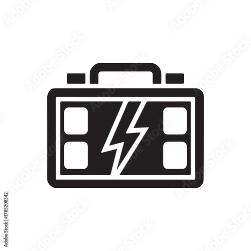 Car Battery Icon – Power Energy Symbol, Automotive Battery Silhouette Vector