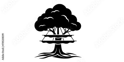 Tree Mast Ship Nautical Nature Blend Flat Vector Icon