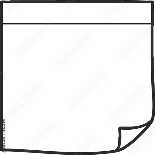 Minimalist outline vector illustration of a blank paper sheet for design and stationery projects