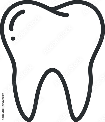 Minimalist vector illustration of a tooth icon for dental health and hygiene concepts in design projects