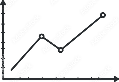 Simple line graph vector illustration depicting data trends for business analytics and reporting purposes