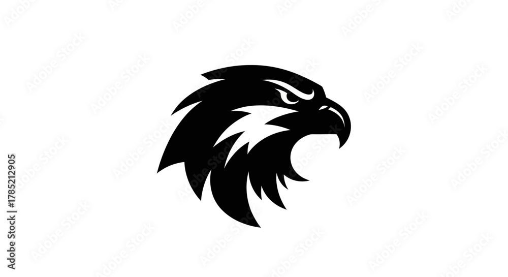 Obraz premium Bold eagle silhouette logo on white background for versatile design