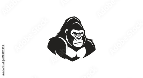 Bold gorilla silhouette illustration for graphic design and branding