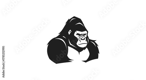 Bold gorilla silhouette illustration isolated on white background