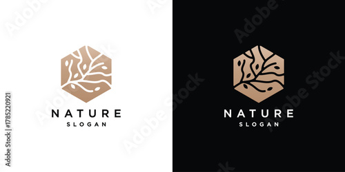 Tree vector logo design.Natural Vector Tree Logo.