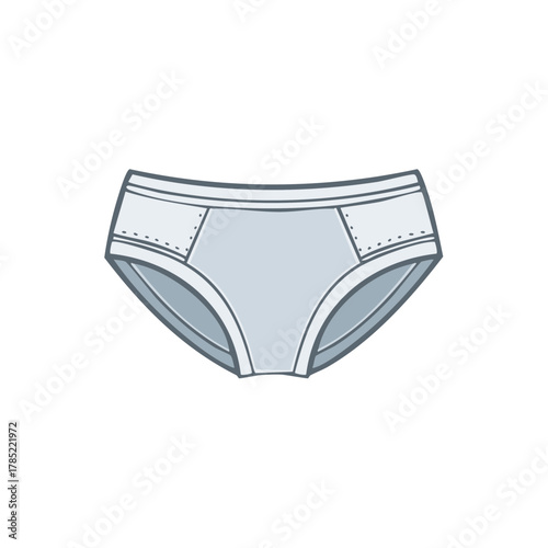 Cartoon illustration of a pair of light blue briefs for underwear or lingerie
